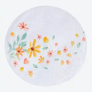 Platzset mit Blumen-Motiv, Ø ca. 38 cm