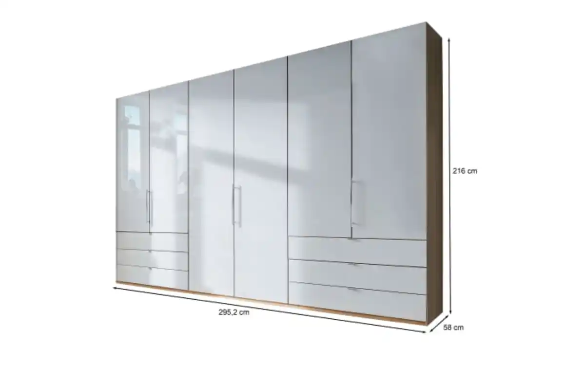 Bild 2 von Wiemann - Funktionsdrehtürenschrank Loft, weiß/Bianco Eiche, 300 x 216 cm