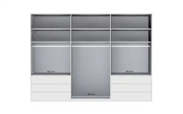 Bild 4 von Wiemann - Funktionsdrehtürenschrank Loft, weiß/Bianco Eiche, 300 x 216 cm