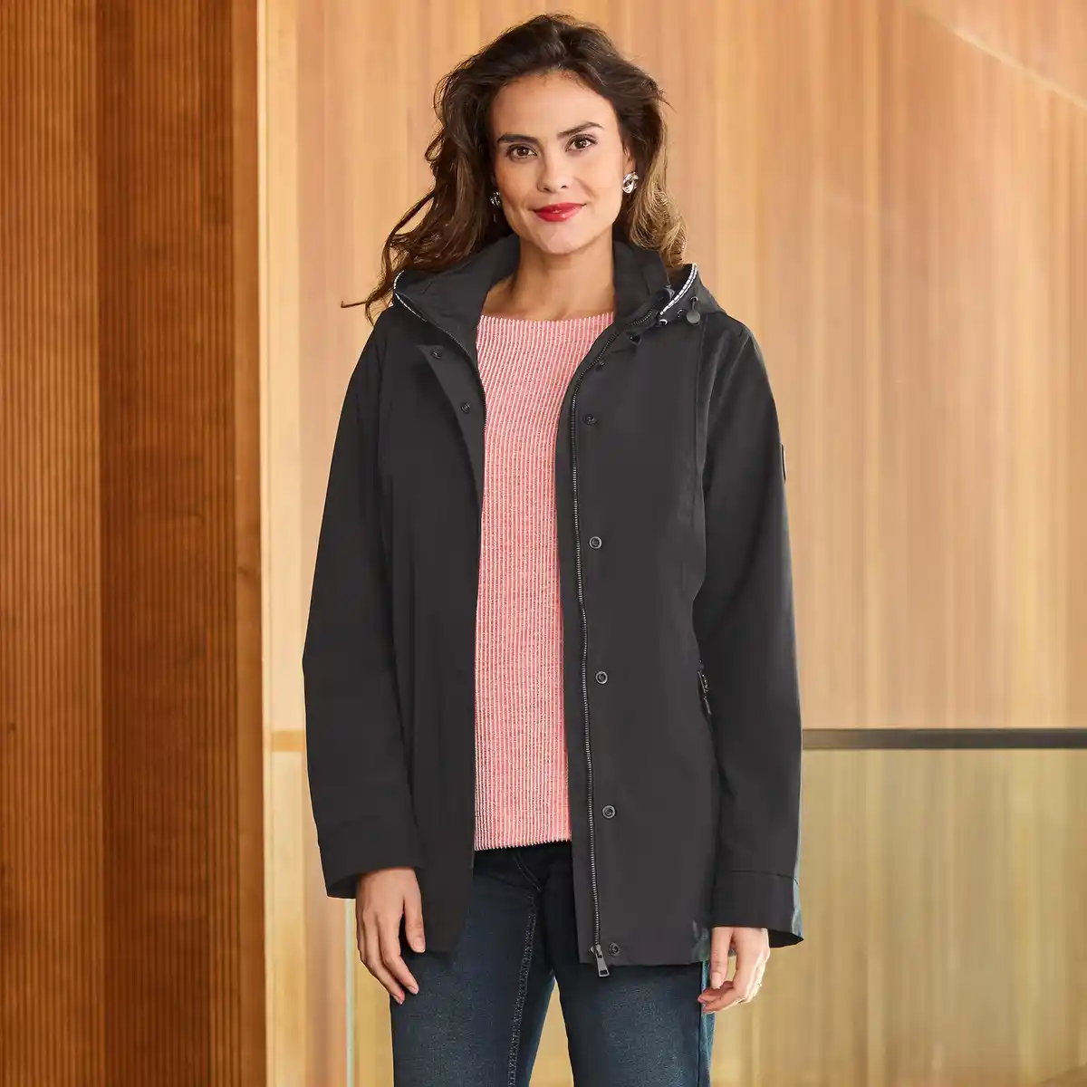 Bild 1 von Damen-Jacke mit abnehmbarer Kapuze