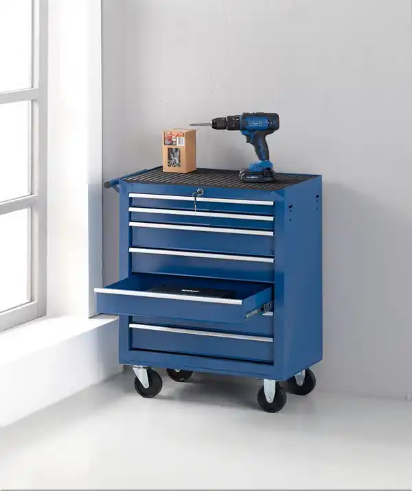 Bild 3 von Werkstattwagen, blau, 7 Schubladen, ca. 62 x 33 x 78 cm