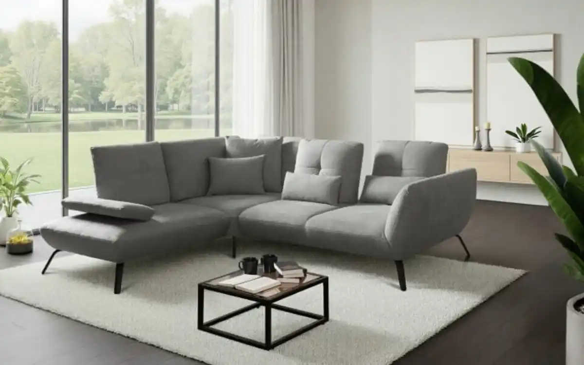 Bild 4 von Steinpol PoCo - Ecksofa Dover Plus, grau, inkl. Schwenkrücken