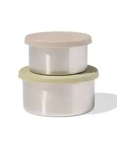 Snackboxen aus Edelstahl grün – 2 Stück