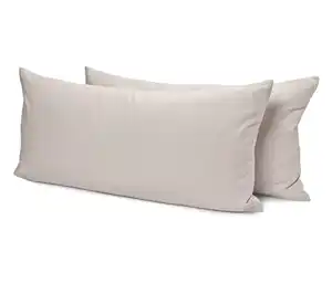 2 Biber-Kopfkissenbezüge, greige, ca. 80 x 40 cm