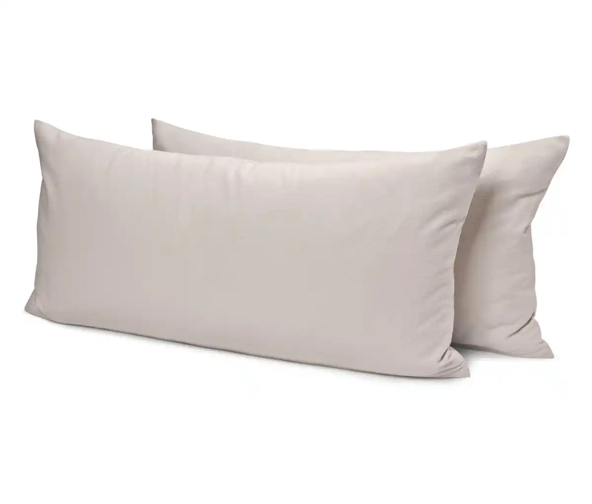 Bild 1 von 2 Biber-Kopfkissenbezüge, greige, ca. 80 x 40 cm