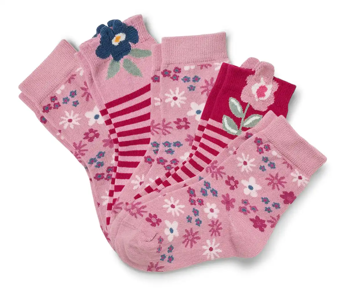 Bild 1 von 5 Paar Kinder-Socken, Blumen