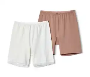 2 Radler-Shorts, beige und weiß