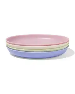 Teller ⌀ 18,5 cm Kunststoff, Pastell – 4 Stück