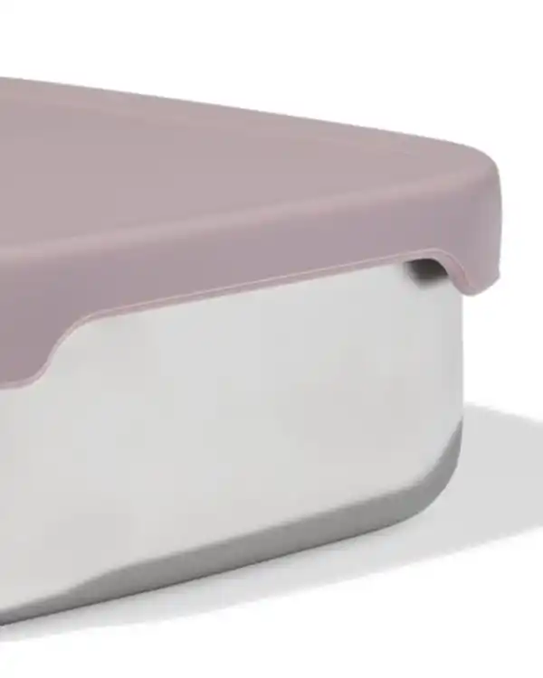 Bild 3 von Brotdose, 14,3 × 18,9 × 5,8 cm, Edelstahl, dunkelrosa