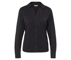 Blusenshirt mit Knopfleiste, anthrazit