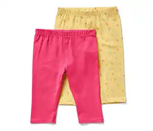 2 ¾-Kinder-Leggings, pink/gelb