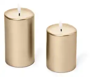 2 LED-Kerzen mit Echtwachsspiegel