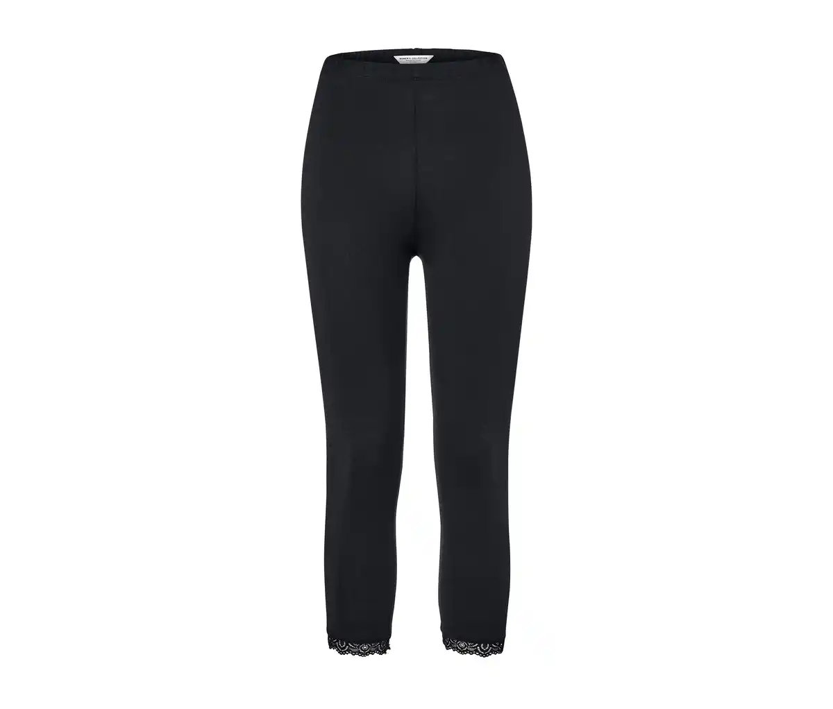 Bild 1 von 3/4-Leggings mit Spitzenborte, schwarz