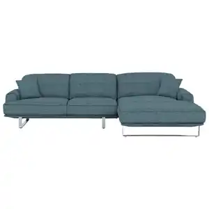Dieter Knoll Ecksofa, Blau, Textil, 3-Sitzer, Ottomane rechts, L-Form, 304x184 cm, Typenauswahl, Fußauswahl, Lederauswahl, Stoffauswahl, Sitzqualitäten, seitenverkehrt erhältlich, individuell plan