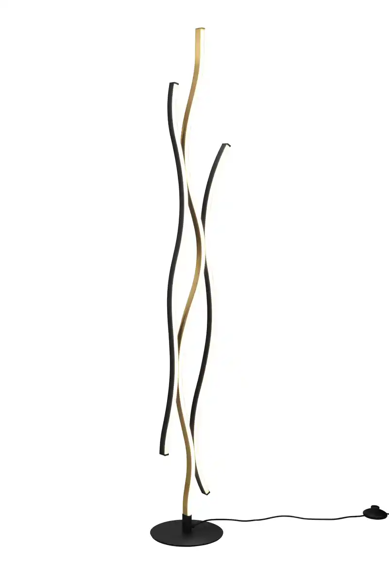 Bild 1 von LED-Stehleuchte Blaze Schwarz/Messing max. 28 Watt, Schwarz, Messingfarben