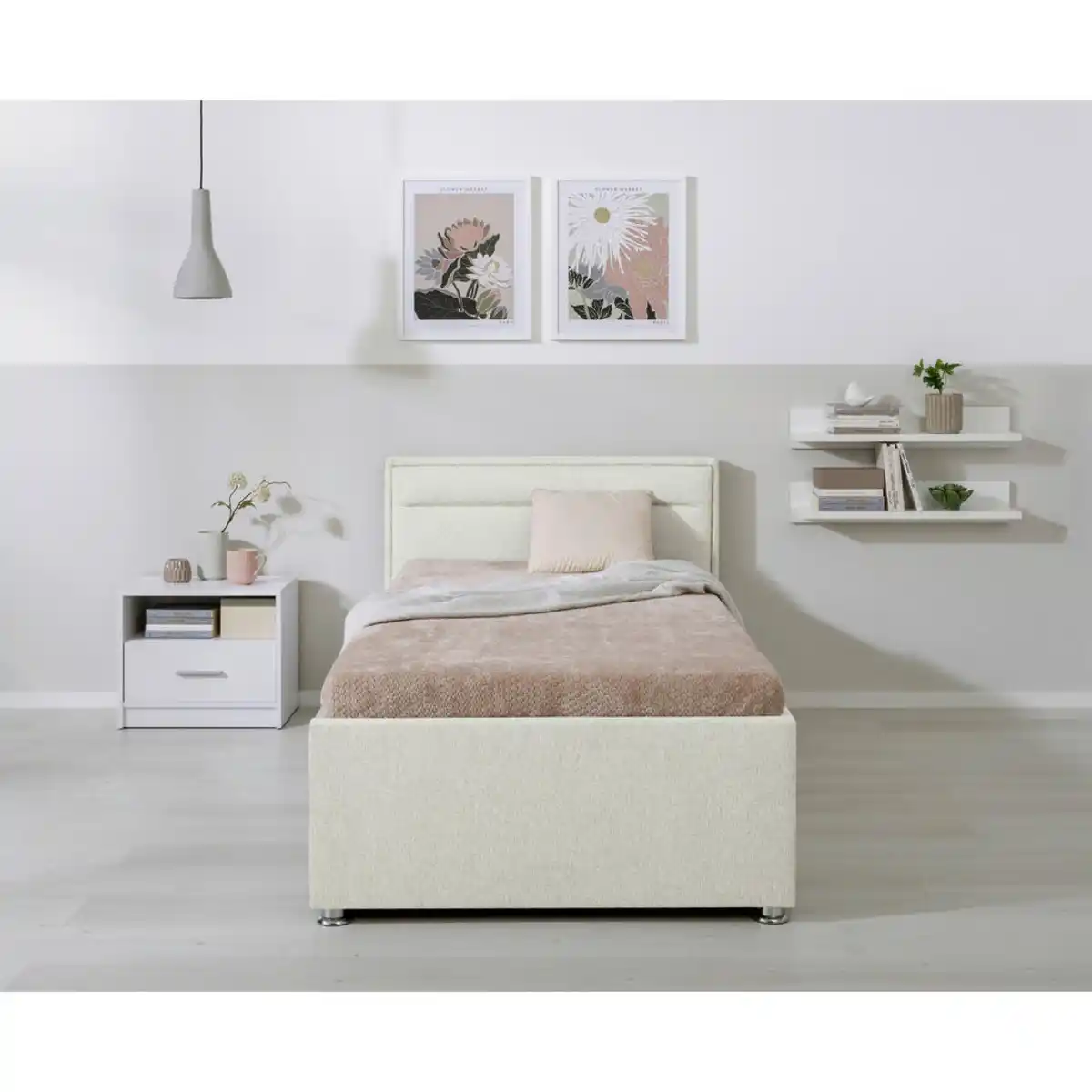 Bild 1 von Mid.you Polsterbett, Creme, Textil, Birke, Buche, Sperrholz,Hartholz, H2, Höhe ca. 16 cm, 90x200 cm, Wendematratze,Bettkasten, gepolstertes Kopfteil, Stoffauswahl, in verschiedenen Größen erhältl