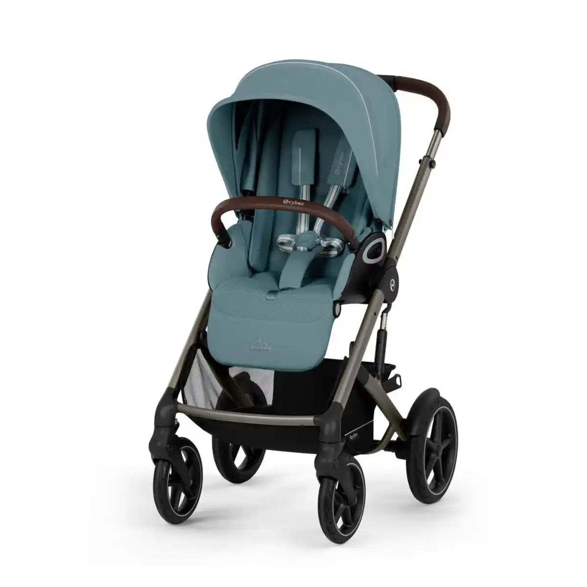 Bild 1 von cybex Gold Kinderwagen Talos S LUX Tpe, Hellblau, Textil, 60.5x110x91 cm, CE, Feststellbremse, Fußstütze abklappbar, Federung, 5-Punkte-Gurt, für Babyschale geeignet, Griff in Lederoptik, Sitz ums