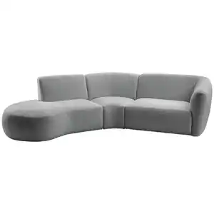 Livetastic Ecksofa, Silber, Textil, 4,5-Sitzer, Ottomane links, organische Form, L-Form, 276x182 cm, seitenverkehrt erhältlich, Rücken echt, Armteil rechts, Wohnzimmer, Sofas & Couches, Wohnlandsch