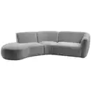 Bild 1 von Livetastic Ecksofa, Silber, Textil, 4,5-Sitzer, Ottomane links, organische Form, L-Form, 276x182 cm, seitenverkehrt erhältlich, Rücken echt, Armteil rechts, Wohnzimmer, Sofas & Couches, Wohnlandsch