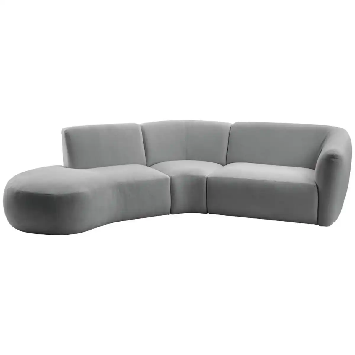 Bild 1 von Livetastic Ecksofa, Silber, Textil, 4,5-Sitzer, Ottomane links, organische Form, L-Form, 276x182 cm, seitenverkehrt erhältlich, Rücken echt, Armteil rechts, Wohnzimmer, Sofas & Couches, Wohnlandsch