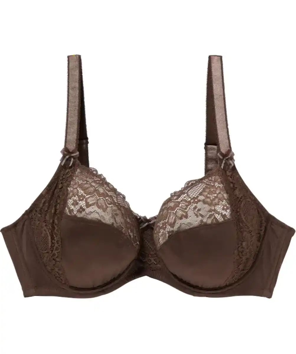 Bild 1 von Bügel-BH mit Spitzendetails, dunkelbraun