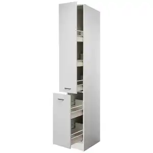 FlexWell Apothekerschrank, Weiß, Kunststoff, einzeln stellbar, 30x200x57.1 cm, Made in Germany, individuell planbar, Küchen, Küchenmöbel, Küchenschränke, Apothekerschränke