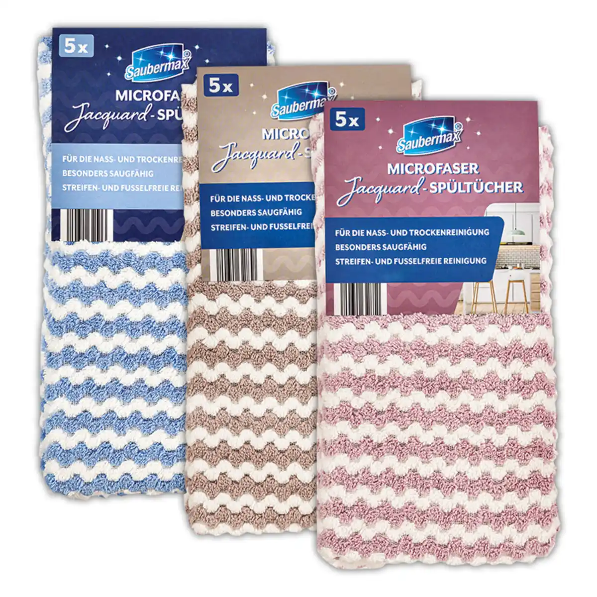Bild 1 von Saubermax Microfaser Jacquard-Spültücher