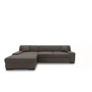 Mid.you Ecksofa, Grau, Textil, Uni, 3-Sitzer, L-Form, 268x153 cm, Made in EU, FSC Mix, Rücken echt, Schlafen auf Sitzhöhe, Wohnzimmer, Sofas & Couches, Wohnlandschaften, Ecksofas