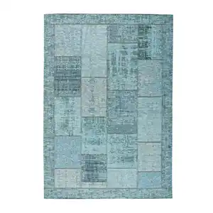Novel Flachwebeteppich, Türkis, Textil, Patchwork, rechteckig, 80x150 cm, in verschiedenen Größen erhältlich, Teppiche & Böden, Teppiche, Moderne Teppiche