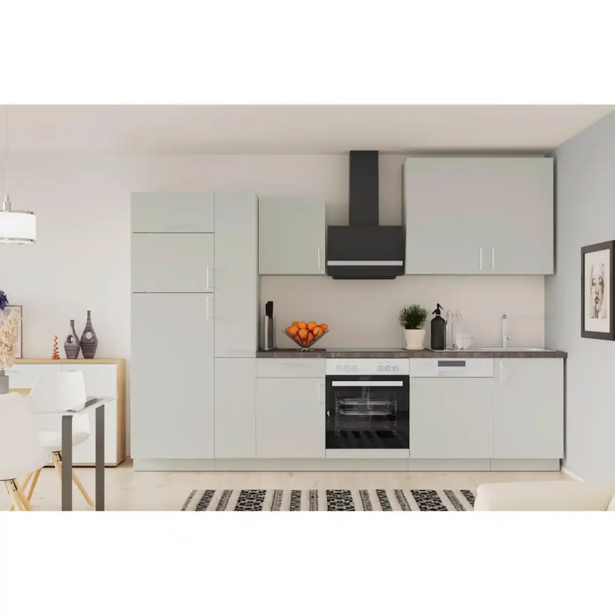 Bild 1 von Xora Küchenleerblock XO 8, Hellgrau, Metall, 1 Schubladen, 310 cm, Made in Germany, in den Filialen seitenverkehrt erhältlich, Küchen, Küchenzeilen & Küchenblöcke, Küchenzeilen ohne Geräte