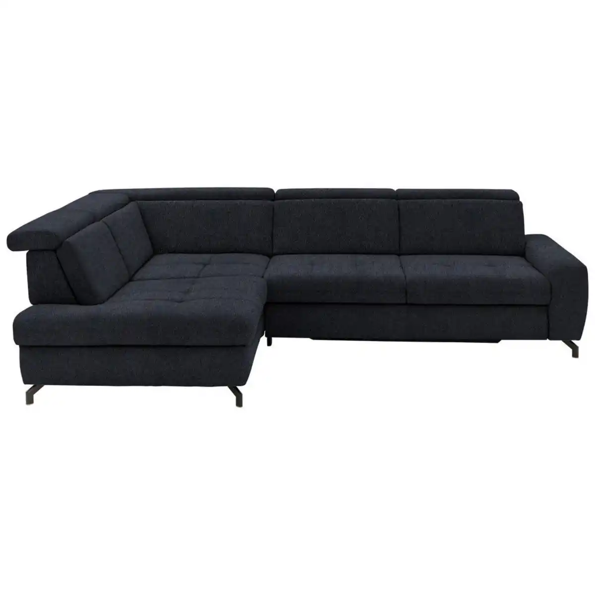 Bild 1 von Beldomo Style Ecksofa, Schwarz, Textil, 3-Sitzer, Ottomane links, L-Form, 310x220 cm, Fußauswahl, Lederauswahl, Stoffauswahl, planbar, seitenverkehrt erhältlich, Bettfunktion Hocker Rücken echt, h
