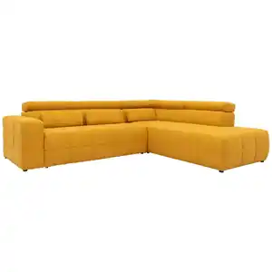 Mid.you Ecksofa, Orange, Textil, Uni, 3-Sitzer, L-Form, Ottomane rechts, 275x228 cm, Made in EU, FSC Mix, Rücken echt, seitenverkehrt erhältlich, Wohnzimmer, Sofas & Couches, Wohnlandschaften, Ecks