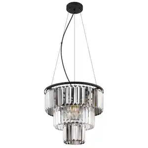 Globo Hängeleuchte Naxis, Klar, Schwarz, Metall, Kunststoff, Glas, 120 cm, höhenverstellbar, Lampen & Leuchten, Innenbeleuchtung, Hängelampen, Pendelleuchten