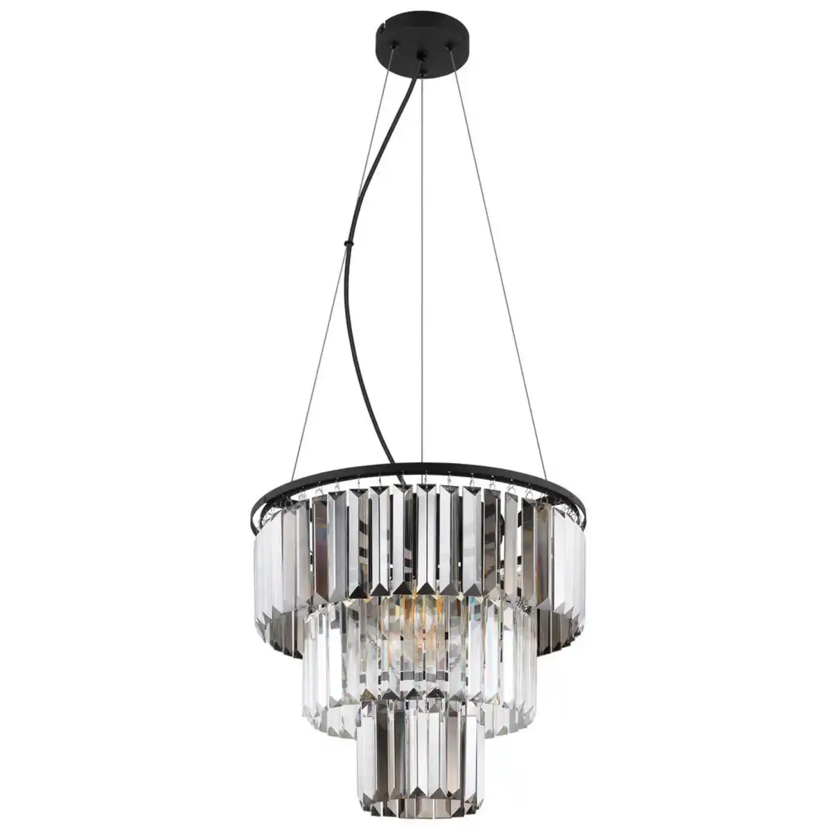 Bild 1 von Globo Hängeleuchte Naxis, Klar, Schwarz, Metall, Kunststoff, Glas, 120 cm, höhenverstellbar, Lampen & Leuchten, Innenbeleuchtung, Hängelampen, Pendelleuchten