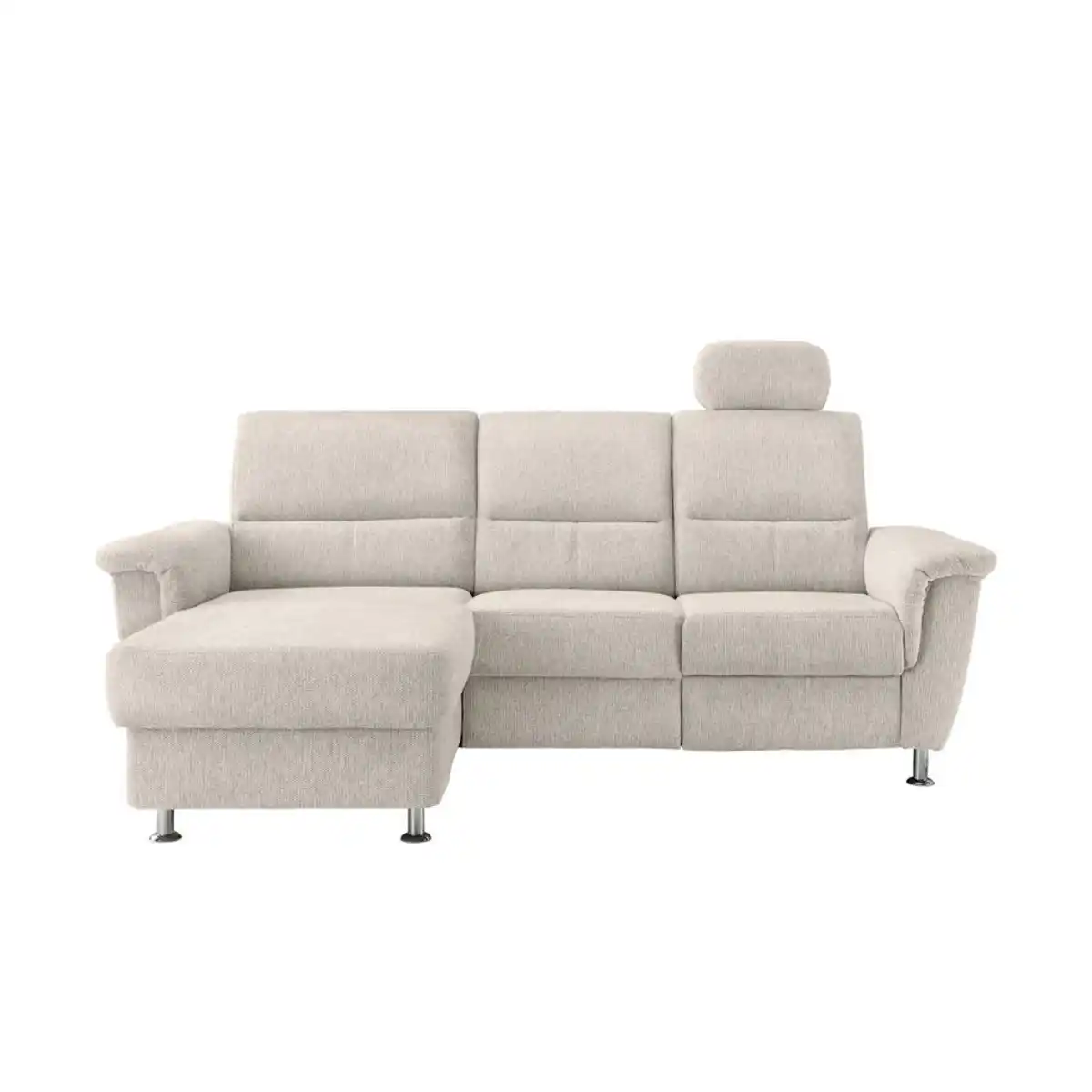 Bild 1 von Livetastic Ecksofa, Beige, Textil, Uni, 4-Sitzer, L-Form, 231x165 cm, Made in EU, Relaxfunktion, Rücken echt, USB-Anschluss, Herz-Waage-Funktion, USB-C-Anschluss, Wohnzimmer, Sofas & Couches, Wohnla