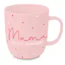 Bild 1 von Kaffeebecher Mama aus Keramik ca. 400ml, Rosa, Weiß