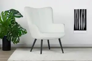 Sessel Uta Elfenbein Bouclé, Elfenbein