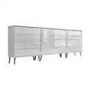 Bild 1 von Mid.you Sideboard Mailand Set 12 + HF, Weiß, Eiche Artisan, Weiß Hochglanz, Holzwerkstoff, 2 Fächer, 12 Schubladen, 263.5x86x33 cm, Made in Germany, erweiterbar, stehend, in verschiedenen Holzdeko