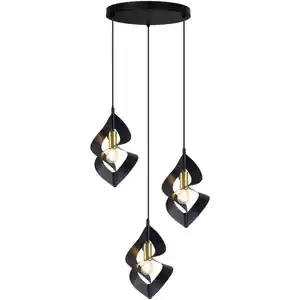 Collet's Monde Hängeleuchte, Schwarz, Gold, Metall, 120 cm, RoHS, CE, Lampen & Leuchten, Innenbeleuchtung, Hängelampen, Pendelleuchten