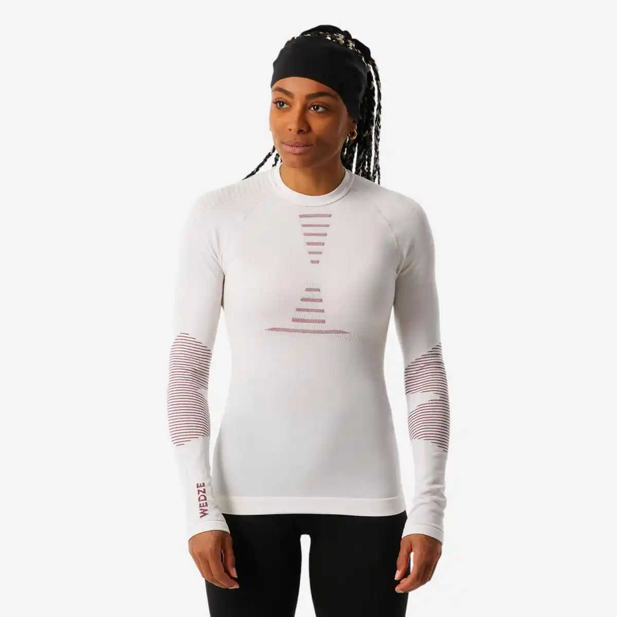 Bild 1 von WEDZE Skiunterwäsche Funktionsshirt Damen Merinowolle nahtlos - BL900 beige/rosa