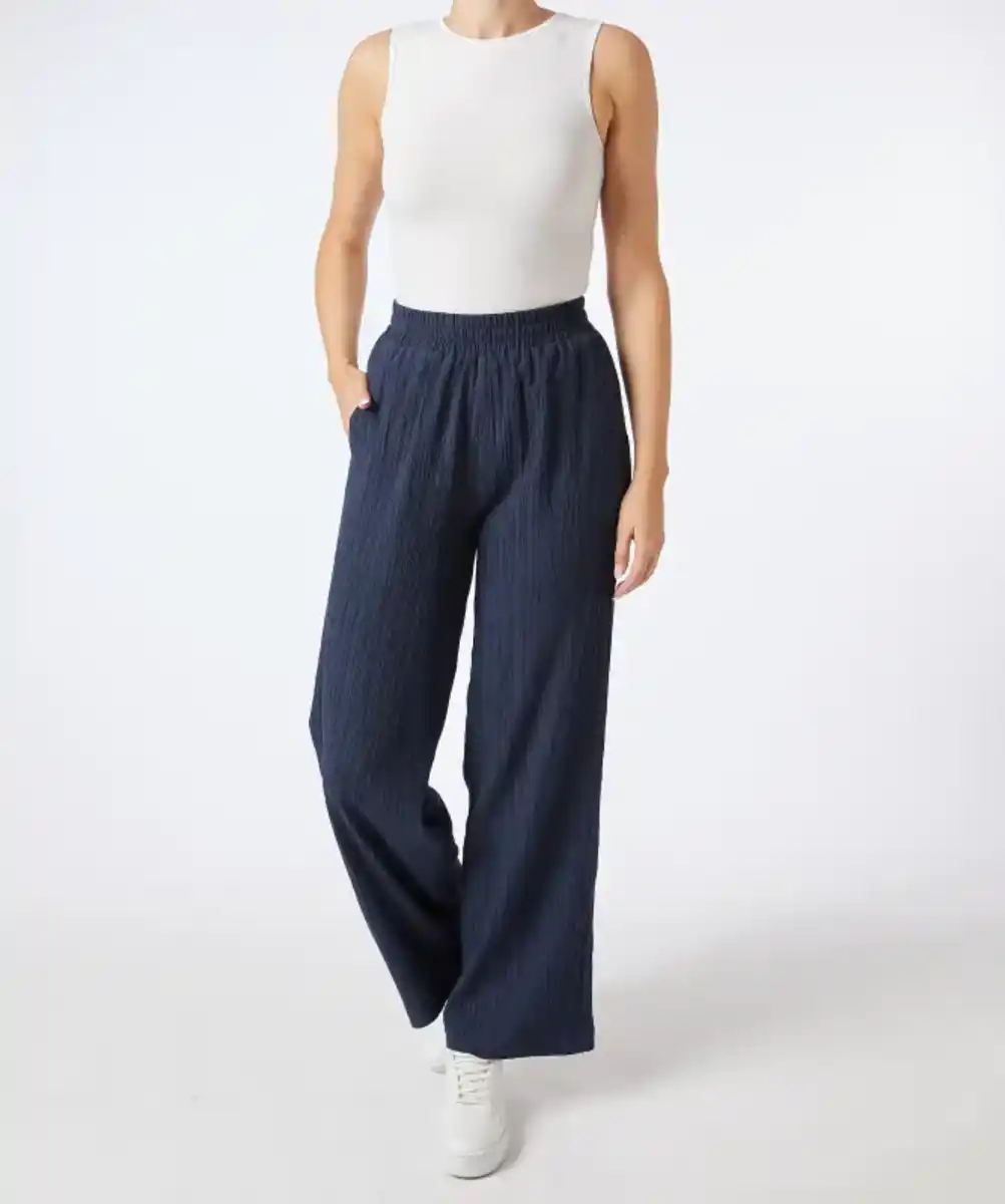 Bild 1 von Strukturierte Palazzohose, dunkelblau