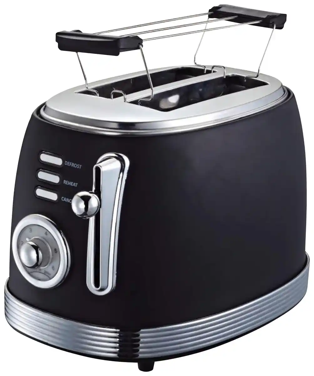Bild 1 von Toaster Retro aus Edelstahl in Schwarz, Schwarz, Edelstahlfarben