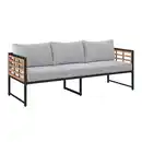 Bild 1 von Ambia Garden Loungesofa, Natur, Schwarz, Holz, Metall, Textil, Akazie, vollmassiv, 185x67.5x63.5 cm, Loungemöbel, Gartensofas