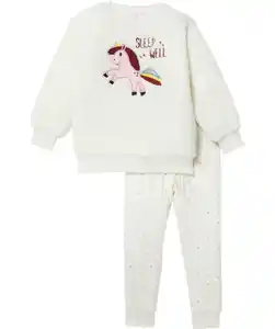 Fleece-Pyjama, offwhite