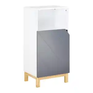 Unterschrank Rocco Grau ca. 42,6x90x35 cm, Grau, Naturfarben, Weiß