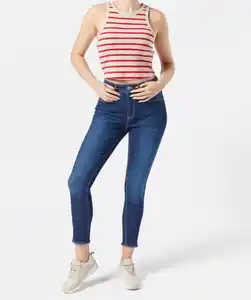 Jeans High-waist, jeansblau dunkel