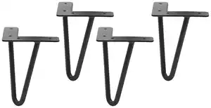 Fußset in Grau/Schwarz,  4-teilig, Grau, Schwarz