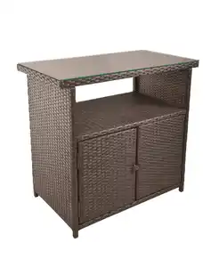 Gartenkommode Padua ca. 50x84x90 cm Braun, Braun, Schwarz