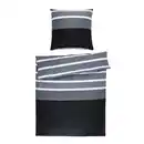 Bild 1 von Janine Bettwäsche J.d., Schwarz, Silber, Textil, Streifen, 135x200 cm, Textiles Vertrauen - Oeko-Tex®, bügelfrei, pflegeleicht, atmungsaktiv, hautfreundlich, saugfähig, schadstoffgeprüft, Schlaf