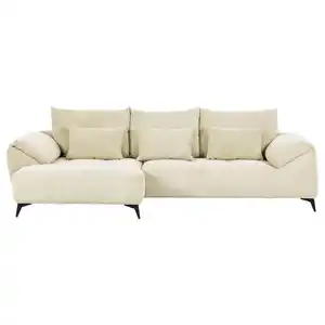 Carryhome Ecksofa, Natur, Textil, 3-Sitzer, Füllung: Schaumstoff, Ottomane links, L-Form, 311x176 cm, Stoffauswahl, seitenverkehrt erhältlich, Rücken echt, Wohnzimmer, Sofas & Couches, Wohnlandsch